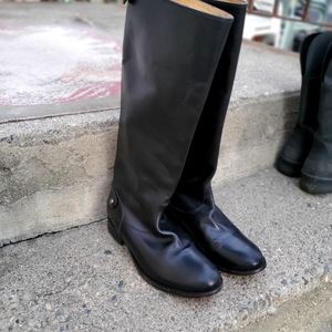 Frye Black Leather Riding Boot